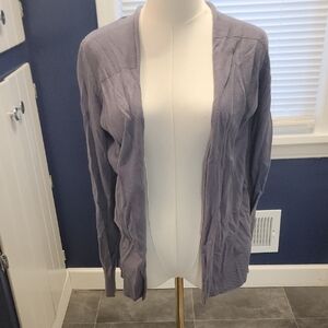 LOFT Lavender Open-Front Cardigan